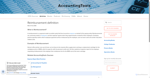 Security scan screenshot of https://www.accountingtools.com/articles/reimbursement
