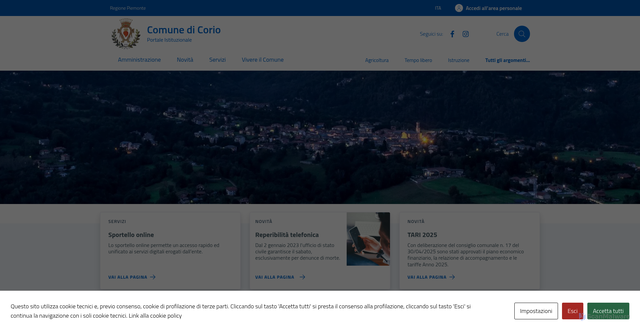 Security scan screenshot of https://comune.corio.to.it/