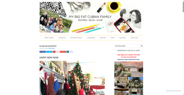 Security scan screenshot of https://www.mybigfatcubanfamily.com/2016/01/el-dia-de-los-reyes/