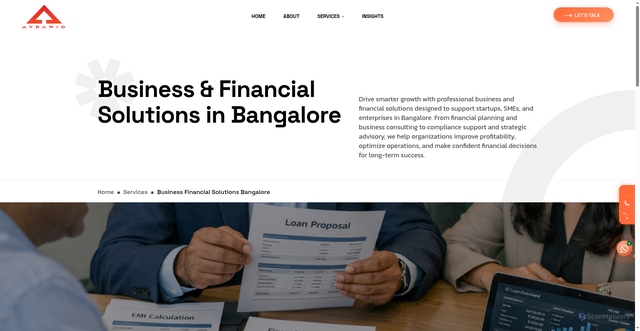 Security scan screenshot of https://ayranio.in/business-financial-solutions-bangalore
