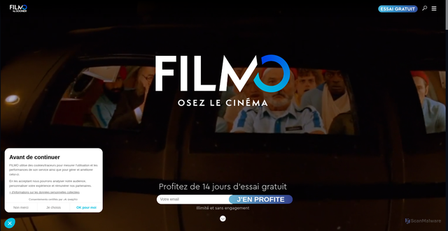 Security scan screenshot of https://filmotv.fr