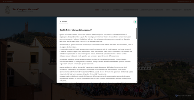 Security scan screenshot of https://www.delcampana.it/