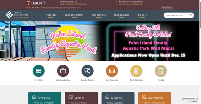 Security scan screenshot of https://casagrandeaz.gov/
