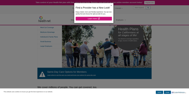 Security scan screenshot of https://www.healthnet.com/content/healthnet/en_us.html