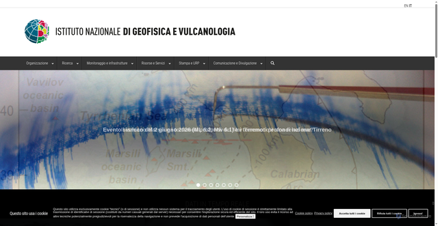 Security scan screenshot of https://www.ingv.it