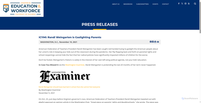 Security scan screenshot of https://edworkforce.house.gov/news/documentsingle.aspx?DocumentID=407868
