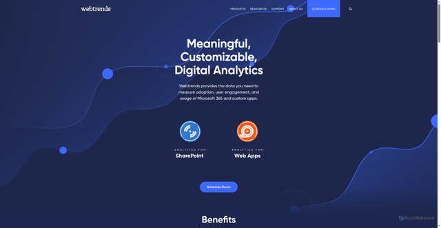 Security scan screenshot of https://s.webtrends.com