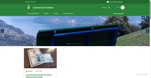 Security scan screenshot of https://www.comune.fonteno.bg.it/