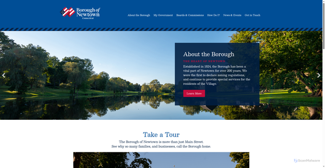 Security scan screenshot of https://boroughofnewtownct.gov/