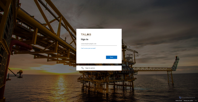 Security scan screenshot of https://talosenergyllc.coupahost.com