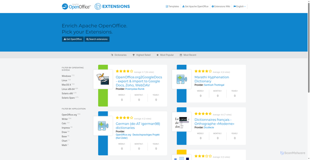 Security scan screenshot of https://updateexte.services.openoffice.org