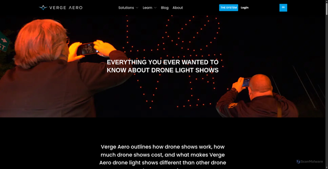 Security scan screenshot of https://www.verge.aero/everything-about-drone-light-shows