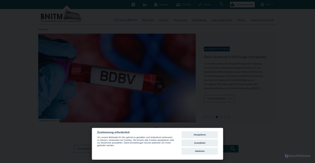 Security scan screenshot of http://www.bni-hamburg.de