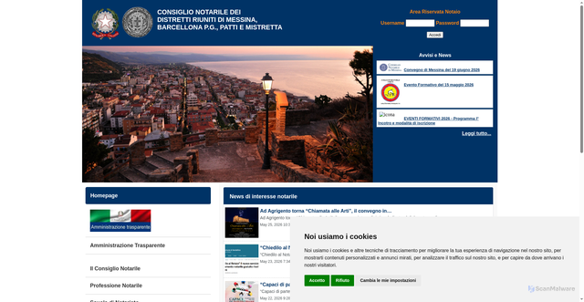 Security scan screenshot of https://www.consiglionotarilemessina.it
