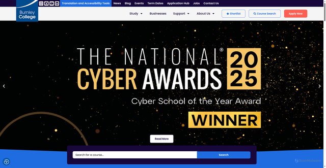 Security scan screenshot of https://www.burnley.ac.uk/