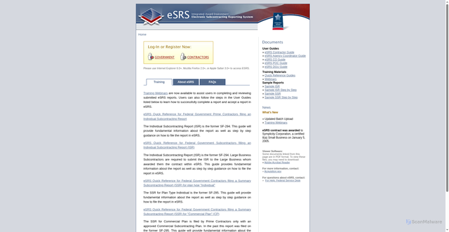 Security scan screenshot of https://www.esrs.gov/