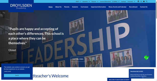 Security scan screenshot of https://www.droylsdenacademy.com/