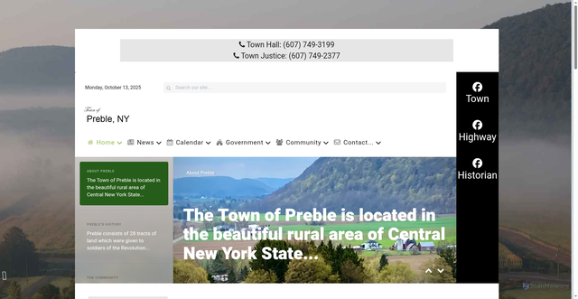 Security scan screenshot of https://preble-ny.gov/