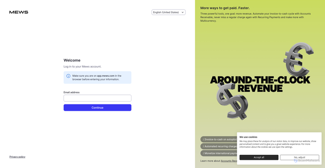 Security scan screenshot of https://ws.mews.com