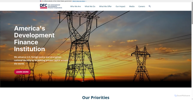 Security scan screenshot of https://www.dfc.gov/