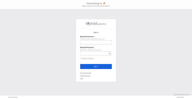 Security scan screenshot of https://myriad.seismic.com