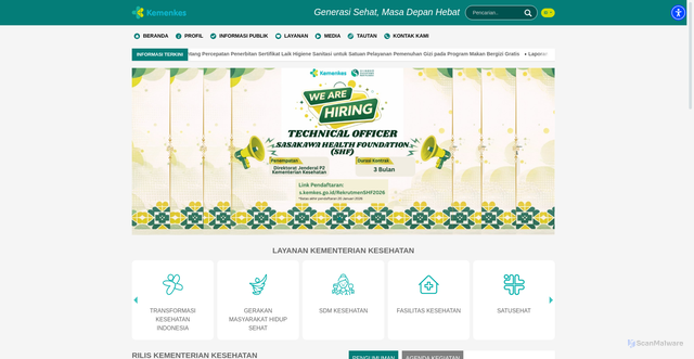 Security scan screenshot of https://kemkes.go.id