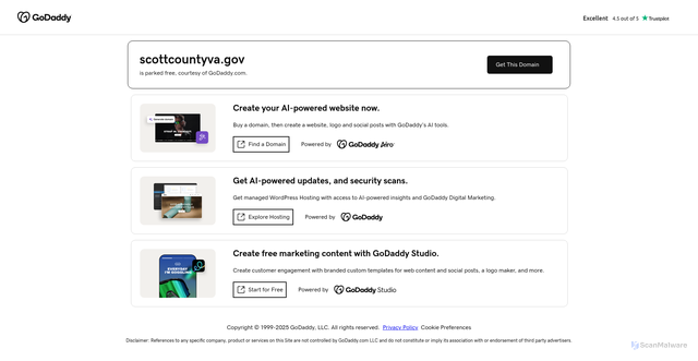 Security scan screenshot of https://scottcountyva.gov/