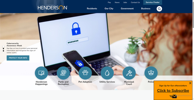 Security scan screenshot of https://www.cityofhenderson.com/