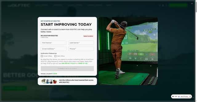 Security scan screenshot of https://golftec.com
