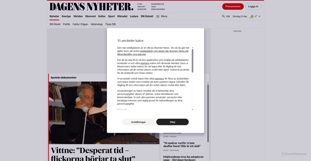 Security scan screenshot of https://dn-static.se