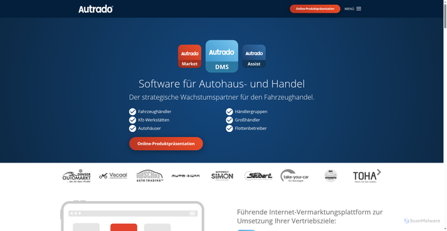 Security scan screenshot of https://autrado.de