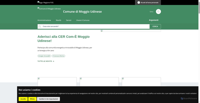 Security scan screenshot of https://www.comune.moggioudinese.ud.it/
