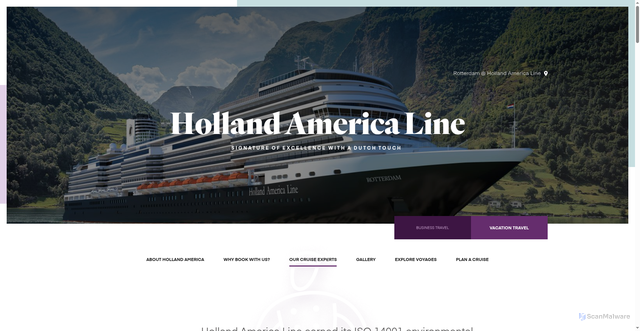 Security scan screenshot of https://www.travelstore.com/cruises/holland-america-cruises/