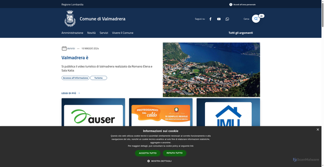 Security scan screenshot of https://www.comune.valmadrera.lc.it