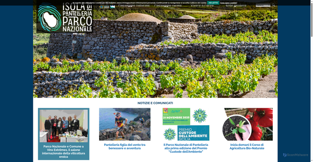 Security scan screenshot of https://www.parconazionalepantelleria.it/