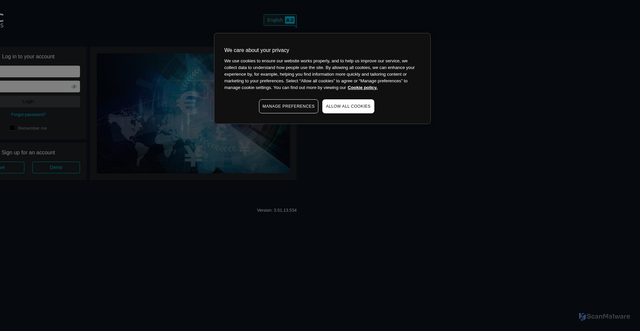 Security scan screenshot of https://platform.cmcmarkets.com