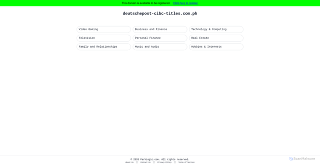 Security scan screenshot of http://deutschepost-cibc-titles.com.ph/