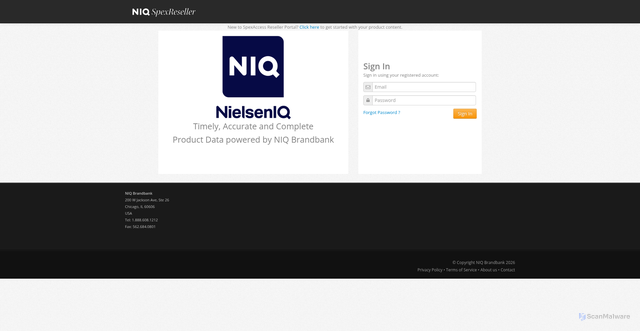 Security scan screenshot of https://reseller.spexaccess.net