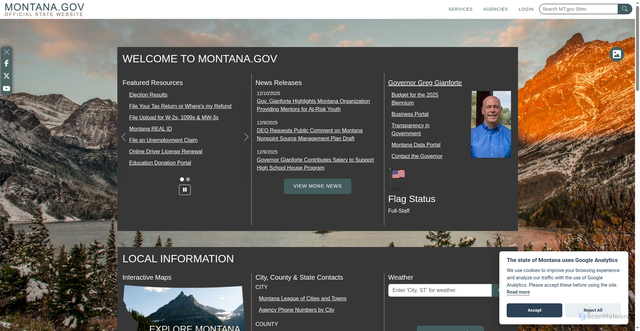 Security scan screenshot of https://mt.gov/