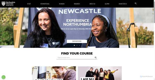 Security scan screenshot of https://www.northumbria.ac.uk/