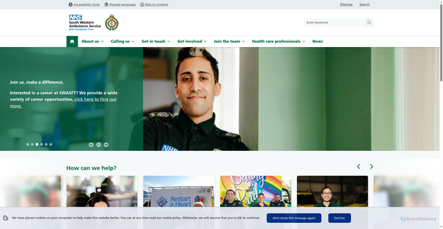 Security scan screenshot of https://www.swast.nhs.uk/