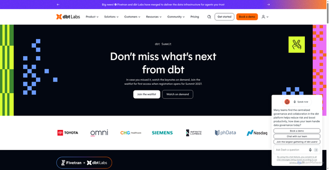 Security scan screenshot of https://dbt.com