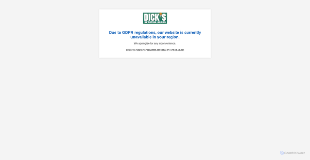 Security scan screenshot of https://www.dickssportinggoods.com/f/columbia?srsltid=AfmBOooCH-4dY107n2Zc_nAuUHsz84Qkl3QB_T5mBIk6vu7I2-CSc19Z