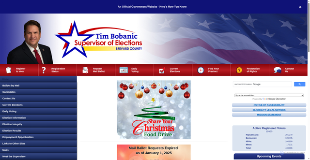 Security scan screenshot of https://www.votebrevard.gov/