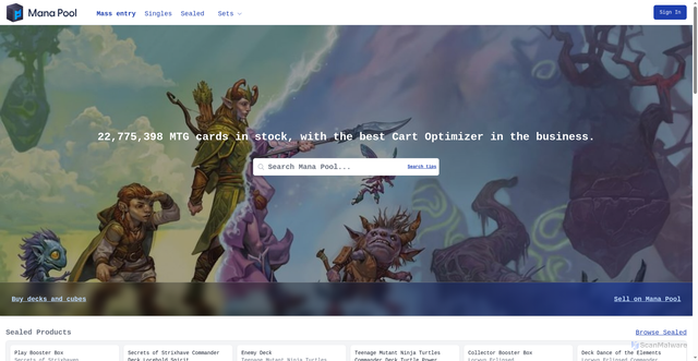 Security scan screenshot of https://manapool.com