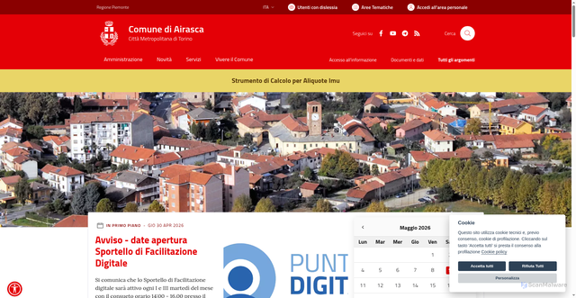 Security scan screenshot of https://www.comune.airasca.to.it