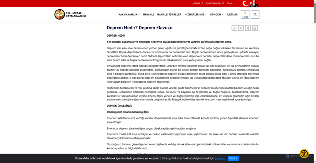 Security scan screenshot of http://imranli.gov.tr/deprem-nedir-deprem-klavuzu