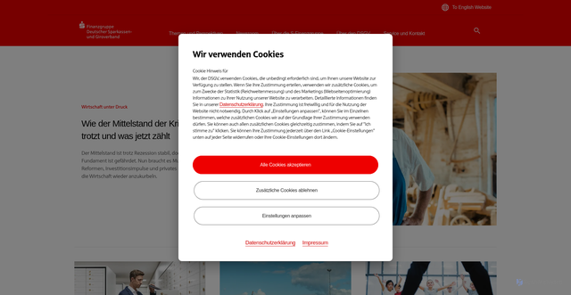 Security scan screenshot of https://www.dsgv.de/