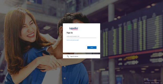 Security scan screenshot of https://aeliadutyfree-my.sharepoint.com