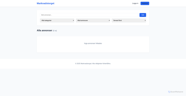 Security scan screenshot of https://marknadstorget.se/